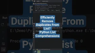 Efficiently Remove Duplicates from List Python List Comprehensions