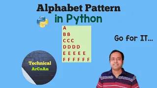 Alphabet Pattern in Python Pattern Problem Python Programming Language