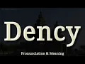 Lagu Dency - Pronunciation and Meaning