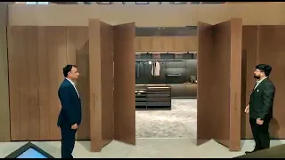 Exedra 2 Star as Partition Door Folding Pocket Door Salice Bortoluzzi