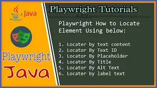 18 Playwright Java How create locator for playwright -