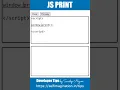 How to Print Web Page using Javascript