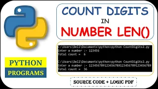 Python Program to Count Digits in a Number using len function