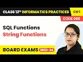 SQL Functions - String Functions Code 065 Class 12 Informatics Practices Chapter 1 2022-23