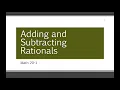 Math 20-1 - Rational Expressions