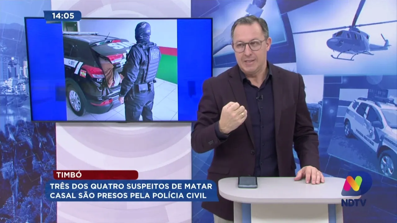 Timbó: três dos quatro suspeitos de matar casal são presos pela Polícia Civil