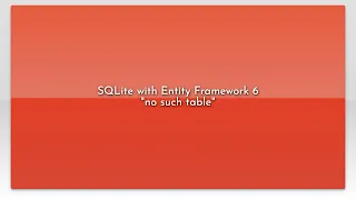 SQLite with Entity Framework 6 no such table