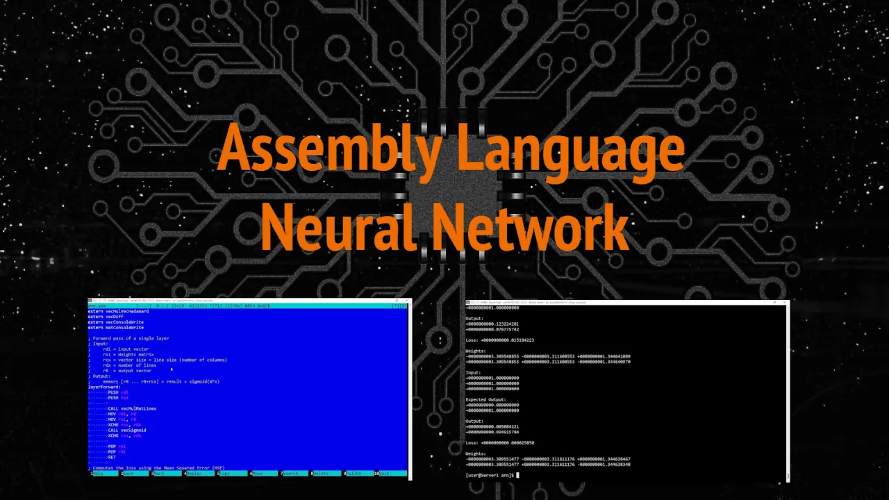 Simple Artificial Neural Network entirely in assembly language