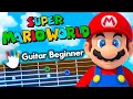 Mario World Theme Guitar Lessons for Beginners Nintendo Tutorial Easy Chords Backing Track