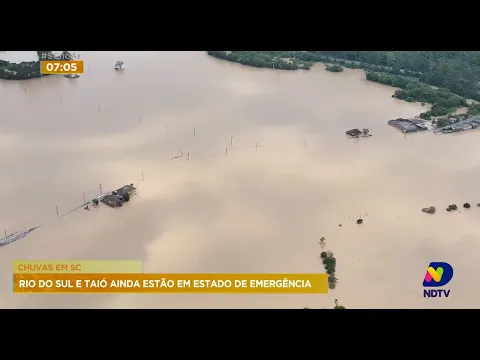 Chuvas em SC: Rio do Sul e Taió ainda estão em estado de emergência