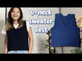 Crochet V-Neck Sweater Vest Tutorial Free Written Pattern