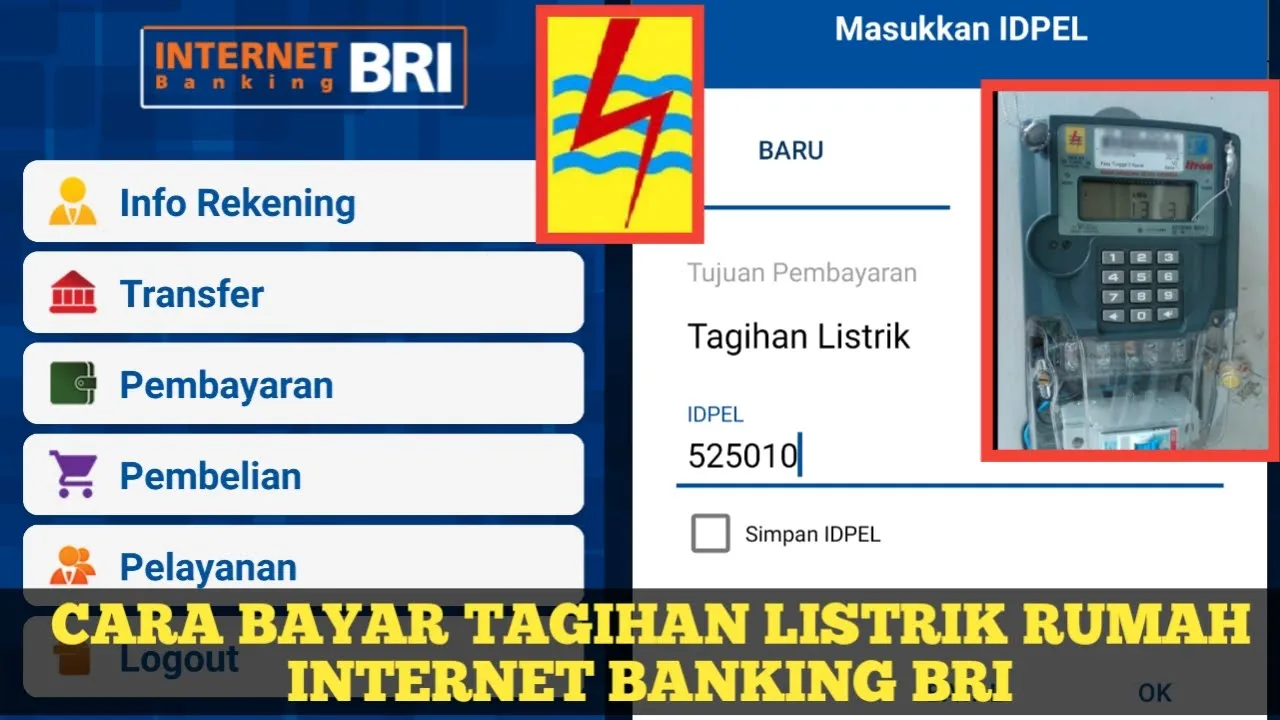 cara bayar PB Pasang Baru Listrik via ATM antar bank Online. 