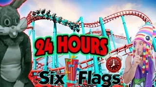 24 HOUR CHALLENGE AT WORLDS BIGGEST SIX FLAGS HIDE SEEK WORLDS LARGEST SIX FLAGS AMUSEMENT PARK