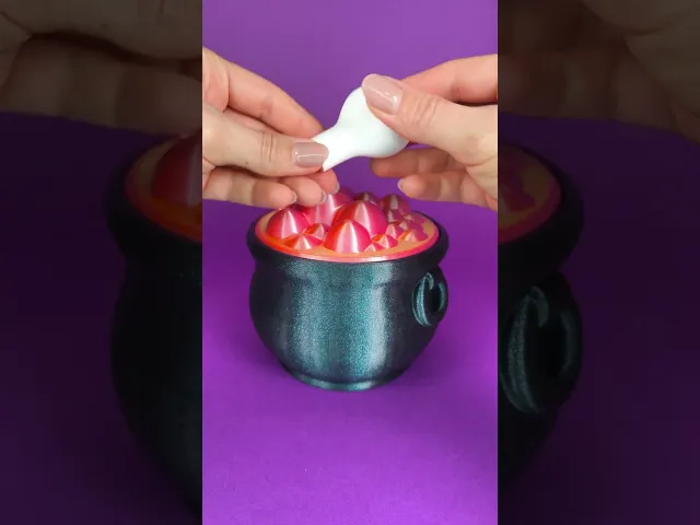 The Halloween Cauldron Container - Print In Parts / No Support Required video thumbnail