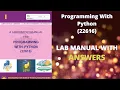 MSBTE 22616-Programming With Python Computer Department IT I Scheme Lab Manual Answers