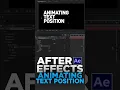 Animating text position in After Effects