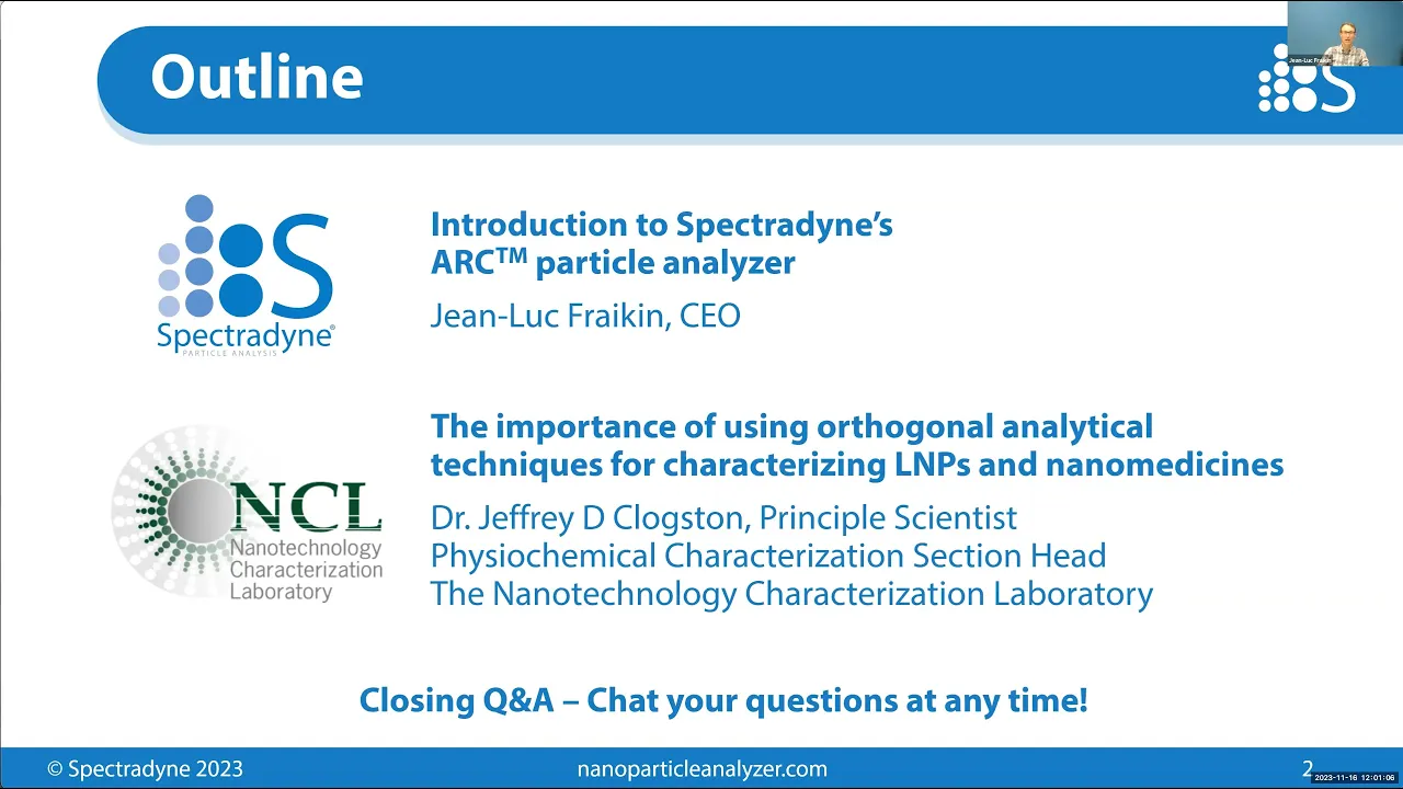 Spectradyne LNP Webinar: Look beyond light scattering with the ARC particle analyzer