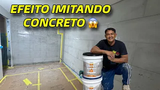 APRENDA COMO FAZER EFEITO IMITAÇÃO DE CONCRETO #obra #concrete #imitation