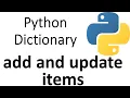 Python Dictionary - add and update items from a dictionary