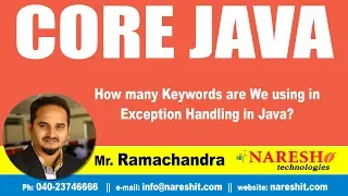 Core Java Tutorial How many Keywords are We using in Exception Handling in Java Mr Ramchandra