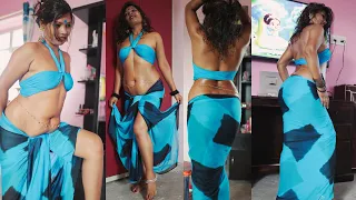 ultra low waist saree fashion photoshoot model pinki tiwari 
