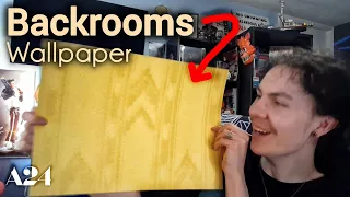 BACKROOMS WALLPAPER UNBOXING AND REVIEW A24