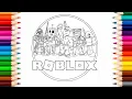 Coloring Roblox Logo and Characters Part 1 Relaxing Coloring Pages with Colored Pencils