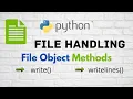 Python File Handling PT-4 4 write writelines Function CLASS 12 XII Computer Science CBSE