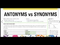 Antonyms and Synonyms