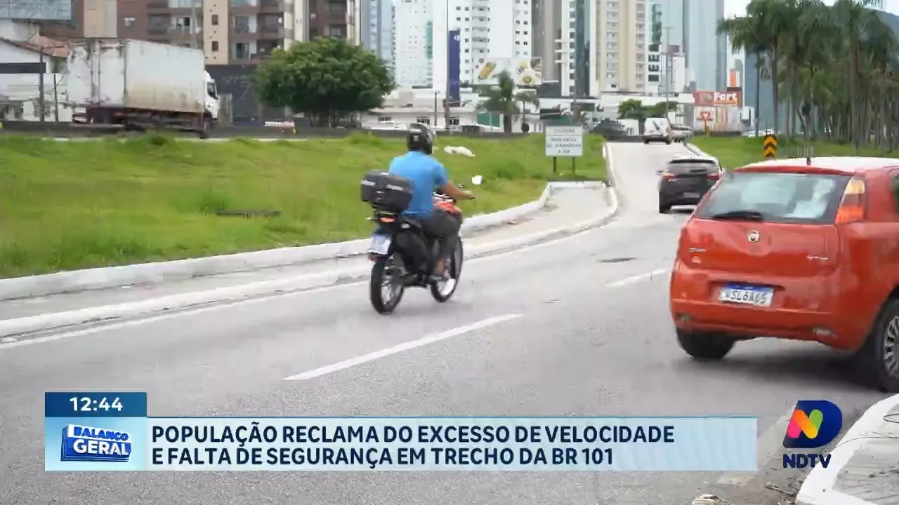 População reclama do excesso de velocidade e falta de segurança em trecho da BR-101