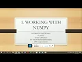 Numpy Session-1
