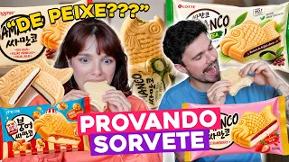 PROVANDO SORVETES da LIBERDADE - De Feijão, Macha, Pipoca Doce, Morango e mais