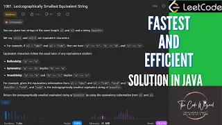 Lexicographically Smallest Equivalent String - LeetCode Solution in Java THE CODE WIZARD