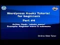 Wordpress Hooks Tutorial for beginners from scratch Action hook admin - menu register menu