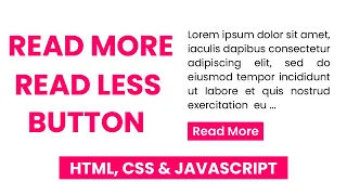 Read More Read Less Button With Javascript JS Tutorial
