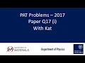 PAT Problems - 2017 Q17 i with Kat