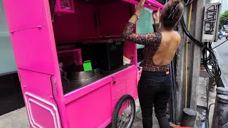 New Banana Pancake Shop Puy Roti Lady Bangkok Thailand - Thai Street Food 