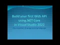 Build your first WebApi using NetCore in Visual Studio 2022