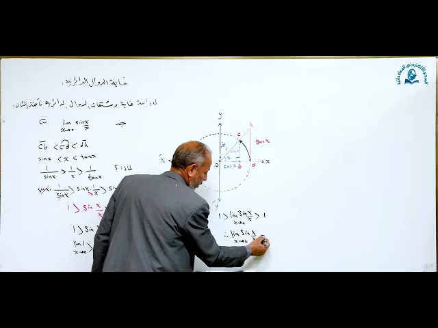 ⁣مادة الرياضيات للصف الخامس الاعدادي : غاية الدوال الدائرية