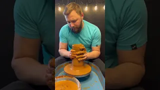 The process of making vase from red clay 🏺