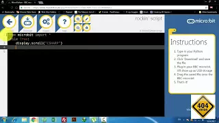 Display Your name on MICRO BIT using micro python - Error404