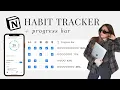 This Habit Tracker Changed My Life Notion Progress Bar Tutorial Perfect for 75 Hard Creators