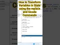 How to Transform Variables in Stata using the replace and recode Commands