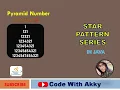 Number Pyramid Number Pyramid Pattern shape IN JAVA 8 NUMBER PYRAMID