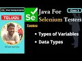 TELUGU - Java for Selenium Testers Types of variable Data types primitive data types
