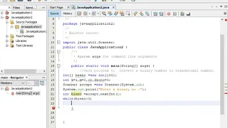 convert a binary number to hexadecimal number in java