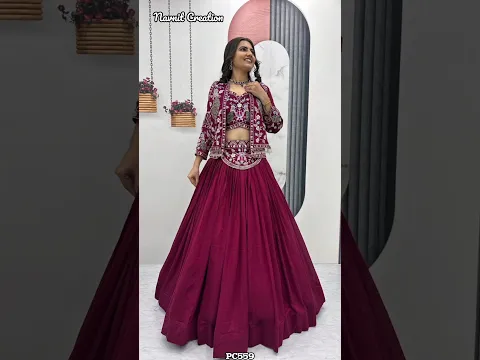 Bridesmaid Lehenga✨ Latest Lehenga Designs 2026/Crop top Lehenga with Jacket/Wedding Lehenga #shorts