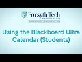 Using the Blackboard Ultra Calendar Students