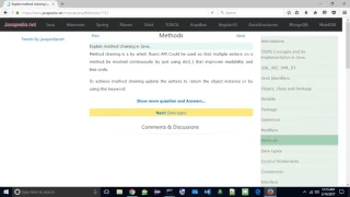 Explain method chaining in Java javapedia net