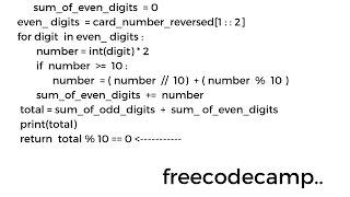 lmplementing the Luhn Algorithm Python Beta Certification Step 32